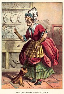 La vieille femme trouve six pence - English School